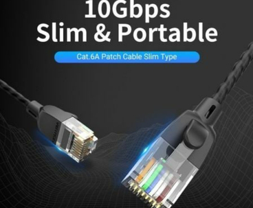 CABLE DE RED LATIGUILLO RJ45 UTP CAT6A 10 M NEGRO VENTION